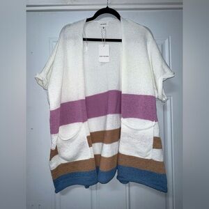 Heyson Striped short sleeve Cardigan Size medium